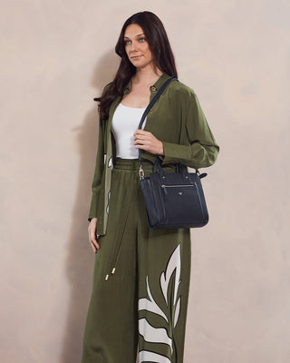 Crossbody Bag Navy / Leather PC 4042 NAVY Pierre Cardin Ladies Leather Mini Tote Crossbody Bag in Navy