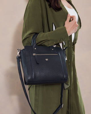 Crossbody Bag Navy / Leather PC 4042 NAVY Pierre Cardin Ladies Leather Mini Tote Crossbody Bag in Navy