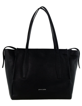 Tote Bag Black / Leather PC 4052 BLACK Pierre Cardin Ladies Leather Shopper Tote in Black