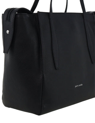 Tote Bag Black / Leather PC 4052 BLACK Pierre Cardin Ladies Leather Shopper Tote in Black