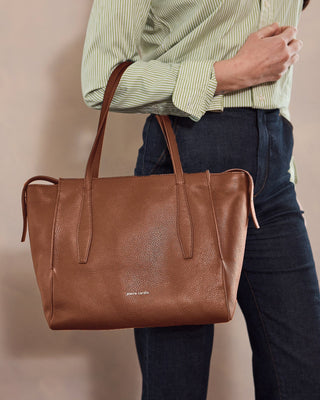 Tote Bag Tan / Leather PC 4052 TAN Pierre Cardin Ladies Leather Shopper Tote in Tan