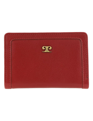 Leather Wallet Red / Leather PC 4012 RED Pierre Cardin Ladies Leather Snap Button Bi-Fold Wallet in Red