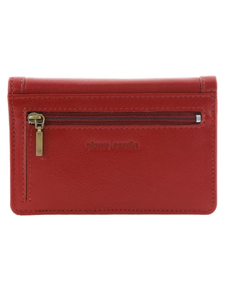 Leather Wallet Red / Leather PC 4012 RED Pierre Cardin Ladies Leather Snap Button Bi-Fold Wallet in Red
