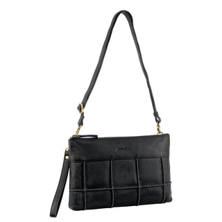 Crossbody bag Black / Leather PC 3565 BLK Pierre Cardin Ladies Leather Stitch-design Cross-Body Bag in Black