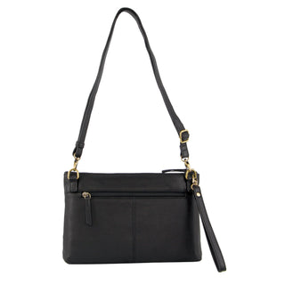 Crossbody bag Black / Leather PC 3565 BLK Pierre Cardin Ladies Leather Stitch-design Cross-Body Bag in Black