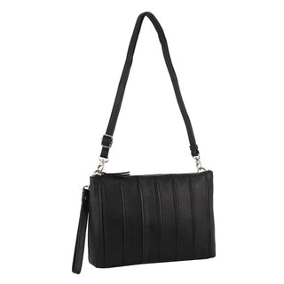 Crossbody bag Black / Leather PC 3574 BLK Pierre Cardin Ladies Leather Stitch-design Cross Body Bag in Black