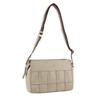 Crossbody bag Bone / Leather PC 3564 BONE Pierre Cardin Ladies Leather Stitch-design Cross-Body Bag in Bone