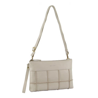 Crossbody bag Bone / Leather PC 3565 BONE Pierre Cardin Ladies Leather Stitch-design Cross-Body Bag in Bone