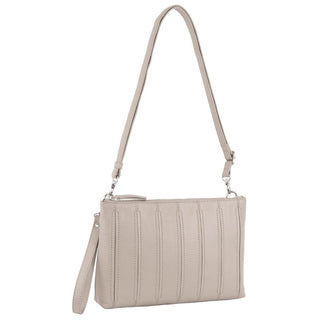 Crossbody bag Bone / Leather PC 3574 BONE Pierre Cardin Ladies Leather Stitch-design Cross Body Bag in Bone