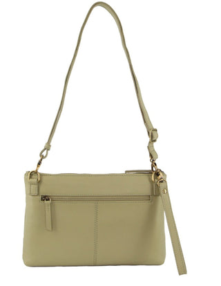 Crossbody Bag Sand / Leather PC 3565 SAND Pierre Cardin Ladies Leather Stitch-design Cross-Body Bag in Sand