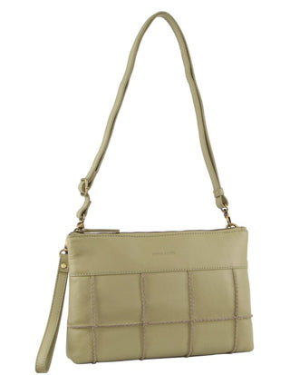 Crossbody Bag Sand / Leather PC 3565 SAND Pierre Cardin Ladies Leather Stitch-design Cross-Body Bag in Sand