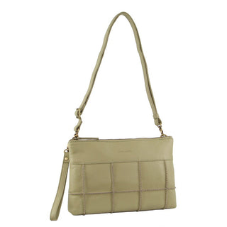 Crossbody bag Sand / Leather PC 3565 SAND Pierre Cardin Ladies Leather Stitch-design Cross-Body Bag in Sand