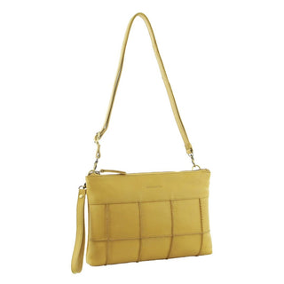 Crossbody bag Yellow / Leather PC 3565 YELLOW Pierre Cardin Ladies Leather Stitch-design Cross-Body Bag in Yellow