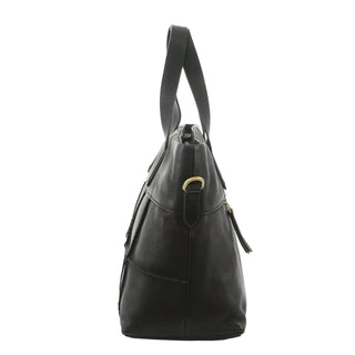 Handbag/Tote Bag Black / Leather PC 3563 BLK Pierre Cardin Ladies Leather Stitch-design Handbag in Black