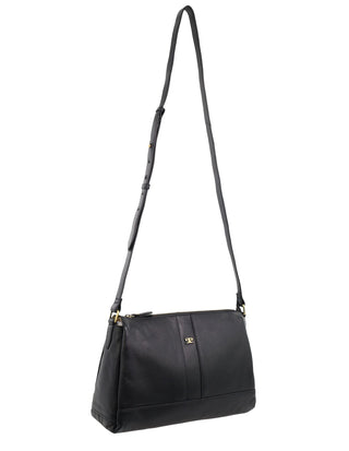 Crossbody Bag Black / Leather PC 3974 BLK Pierre Cardin Ladies Leather Structured Crossbody Bag in Black