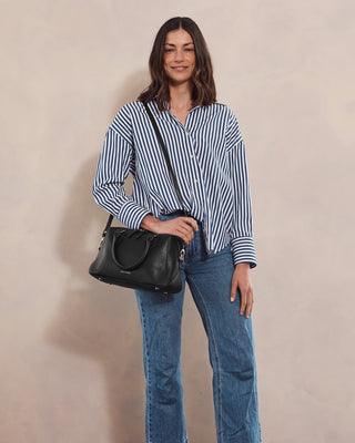 Tote Bag Black / Leather PC 4054 BLACK Pierre Cardin Ladies Leather Tote Crossbody Bag in Black