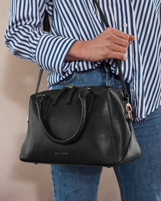 Tote Bag Black / Leather PC 4054 BLACK Pierre Cardin Ladies Leather Tote Crossbody Bag in Black