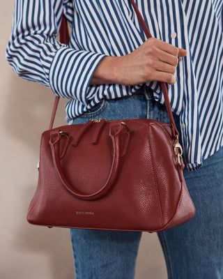 Tote Bag Red / Leather PC 4054 RED Pierre Cardin Ladies Leather Tote Crossbody Bag in Red