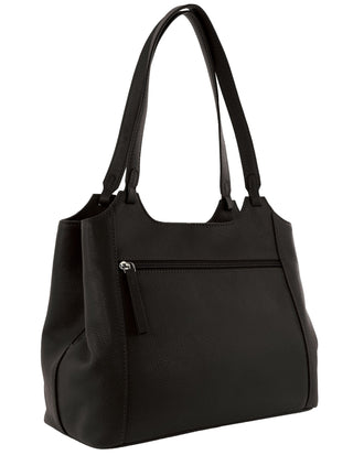 Tote Bag Black / Leather PC 4053 BLACK Pierre Cardin Ladies Leather Tote in Black