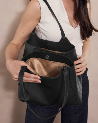 Tote Bag Black / Leather PC 4053 BLACK Pierre Cardin Ladies Leather Tote in Black