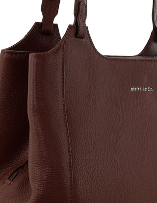 Tote Bag Chocolate / Leather PC 4053 CHOCOLATE Pierre Cardin Ladies Leather Tote in Chocolate