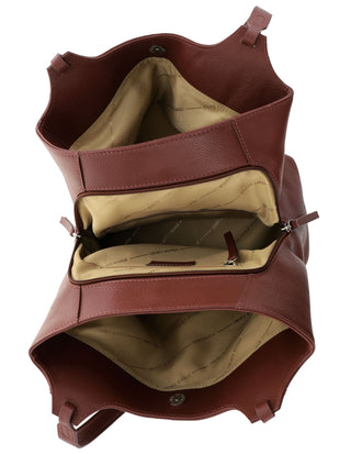 Tote Bag Chocolate / Leather PC 4053 CHOCOLATE Pierre Cardin Ladies Leather Tote in Chocolate