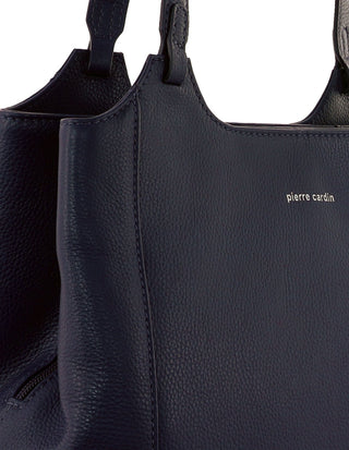 Tote Bag Navy / Leather PC 4053 NAVY Pierre Cardin Ladies Leather Tote in Navy
