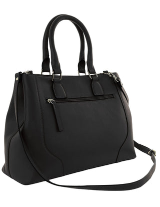 Mini Tote/Crossbody Bag Black / Leather PC 4049 BLACK Pierre Cardin Ladies Leather Tote with Detachable Strap in Black