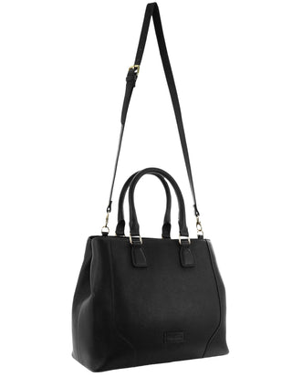 Mini Tote/Crossbody Bag Black / Leather PC 4049 BLACK Pierre Cardin Ladies Leather Tote with Detachable Strap in Black