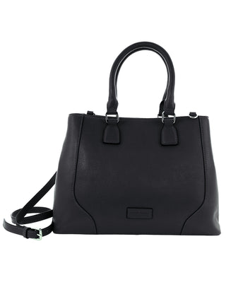 Mini Tote/Crossbody Bag Black / Leather PC 4049 BLACK Pierre Cardin Ladies Leather Tote with Detachable Strap in Black