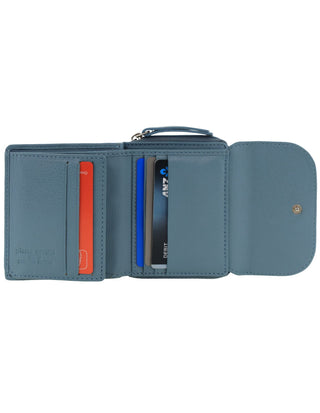 Tri-Fold Wallet Blue / Leather PC 4029 BLUE Pierre Cardin Ladies Leather Tri-Fold Tab Wallet in Blue