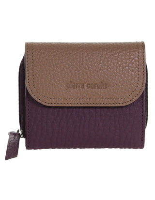 Tri-Fold Wallet Burgundy / Leather PC 4029 BURG/TAUPE Pierre Cardin Ladies Leather Tri-Fold Tab Wallet in Burgundy-Taupe