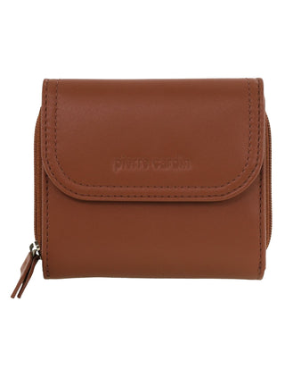 Tri-Fold Wallet Cognac / Leather PC 4029 COGN Pierre Cardin Ladies Leather Tri-Fold Tab Wallet in Cognac