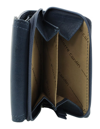 Tri-Fold Wallet Denim / Leather PC 4029 DENUM Pierre Cardin Ladies Leather Tri-Fold Tab Wallet in Denum