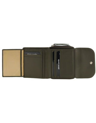 Tri-Fold Wallet Khaki / Leather PC 4029 KHAKI Pierre Cardin Ladies Leather Tri-Fold Tab Wallet in Khaki