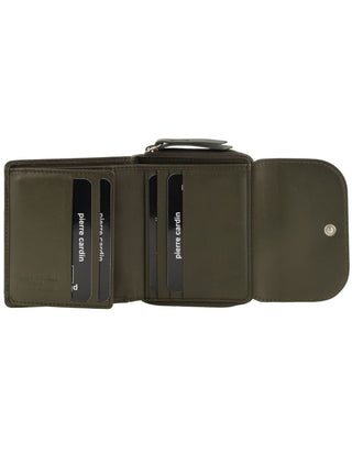 Tri-Fold Wallet Khaki / Leather PC 4029 KHAKI Pierre Cardin Ladies Leather Tri-Fold Tab Wallet in Khaki