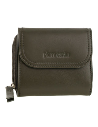 Tri-Fold Wallet Khaki / Leather PC 4029 KHAKI Pierre Cardin Ladies Leather Tri-Fold Tab Wallet in Khaki