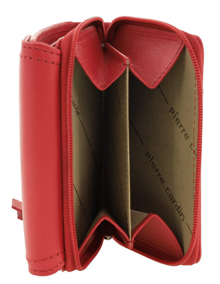 Ladies Wallet Marsala / Leather PC 4029 MARSALA Pierre Cardin Ladies Leather Tri-Fold Tab Wallet in Marsala