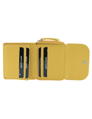 Ladies Wallet Mustard / Leather PC 4029 MSTD Pierre Cardin Ladies Leather Tri-Fold Tab Wallet in Mustard