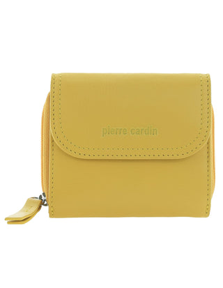 Ladies Wallet Mustard / Leather PC 4029 MSTD Pierre Cardin Ladies Leather Tri-Fold Tab Wallet in Mustard