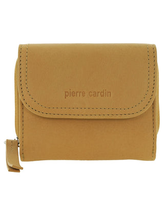 Tri-Fold Wallet Mustard / Leather PC 4029 MSTD Pierre Cardin Ladies Leather Tri-Fold Tab Wallet in Mustard