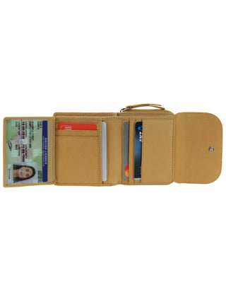 Tri-Fold Wallet Mustard / Leather PC 4029 MSTD Pierre Cardin Ladies Leather Tri-Fold Tab Wallet in Mustard