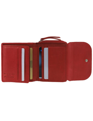Tri-Fold Wallet Red / Leather PC 4029 RED Pierre Cardin Ladies Leather Tri-Fold Tab Wallet in Red