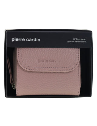 Tri-Fold Wallet Rose / Leather PC 4029 ROSE Pierre Cardin Ladies Leather Tri-Fold Tab Wallet in Rose