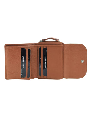 Ladies Wallet Tan / Leather PC 4029 TAN Pierre Cardin Ladies Leather Tri-Fold Tab Wallet in Tan