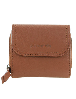 Ladies Wallet Tan / Leather PC 4029 TAN Pierre Cardin Ladies Leather Tri-Fold Tab Wallet in Tan