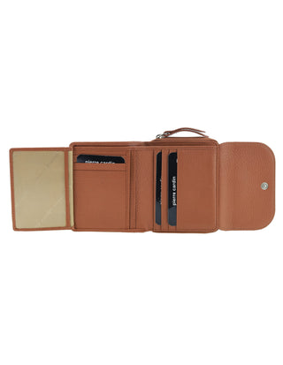 Ladies Wallet Tan / Leather PC 4029 TAN Pierre Cardin Ladies Leather Tri-Fold Tab Wallet in Tan