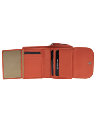 Tri-Fold Wallet Tangerine / Leather PC 4029 TANGERINE Pierre Cardin Ladies Leather Tri-Fold Tab Wallet in Tangerine