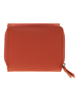 Tri-Fold Wallet Tangerine / Leather PC 4029 TANGERINE Pierre Cardin Ladies Leather Tri-Fold Tab Wallet in Tangerine
