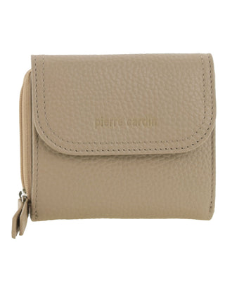 Tri-Fold Wallet Taupe / Leather PC 4029 TAUP Pierre Cardin Ladies Leather Tri-Fold Tab Wallet in Taupe